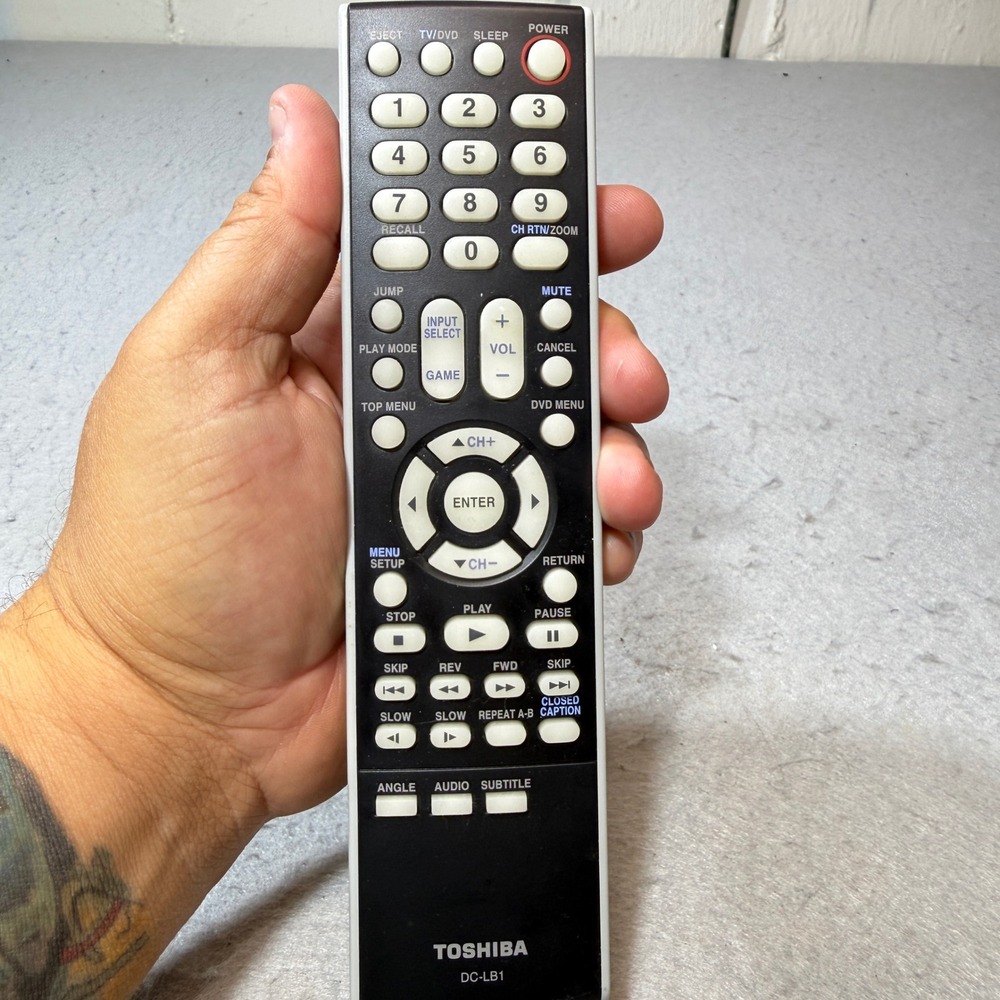 Toshiba DC-LB1 Remote Control‎ TV DVD Combo Black White Excellent OEM 076D0LB010